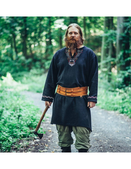 Viking tunic with Freki embroidery,...