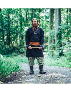 Viking tunic with Freki embroidery, black 2