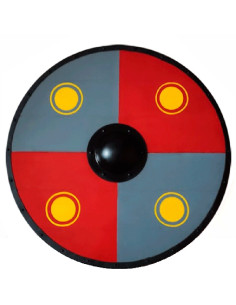 Viking combat shield, red-blue