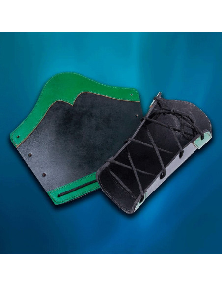 Medieval Hunter's Bracers, black-green