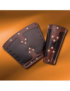 Bracers of medieval warrior, black-brown
