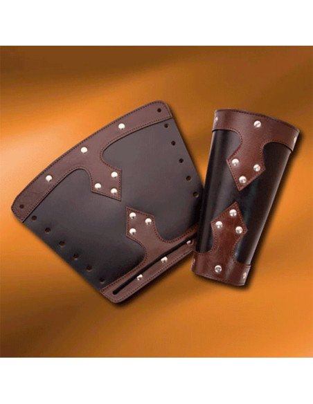 Bracers of medieval warrior, black-brown