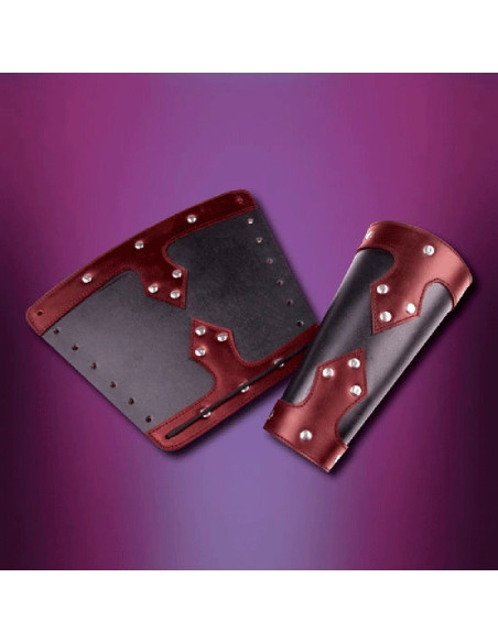 Bracers of medieval warrior, black-red