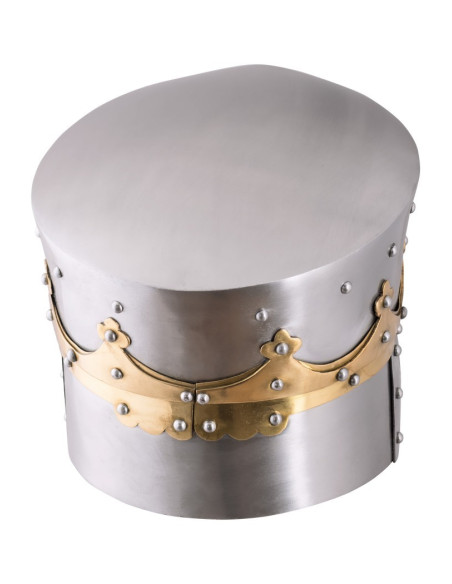 Crusader helmet with brass fittings,...