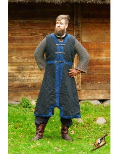 Dastan padded gambeson in blue-black