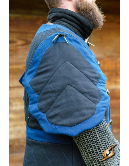 Dastan padded gambeson in blue-black