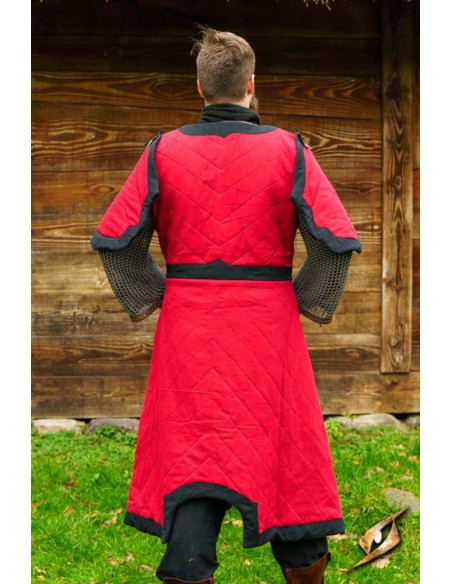 Dastan quilted prawn in red-black