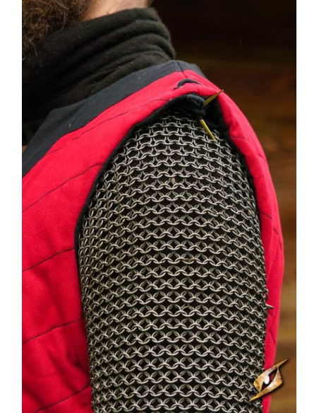 Dastan quilted prawn in red-black