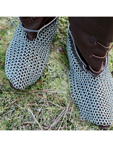 Leather Laced Chainmail Sabatons