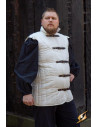 Sleeveless medieval warrior gambeson, white