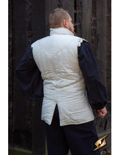 Sleeveless medieval warrior gambeson, white 2