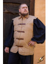 Sleeveless medieval warrior gambeson, sand color