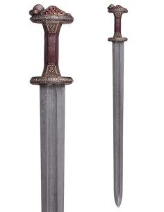 Scandinavian sword Vendel era in Damascus steel, brass... 2
