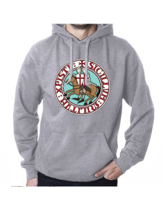 Gray Sweatshirt of the Knights Templar with Hood 2