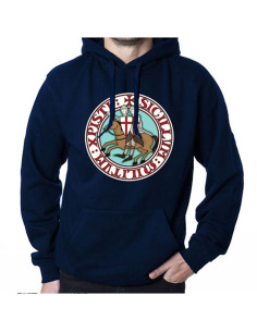Navy Blue Sweatshirt of the Knights Templar with Hood