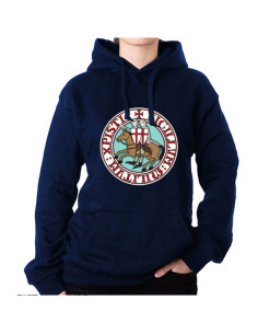 Navy Blue Sweatshirt of the Knights Templar with Hood 2