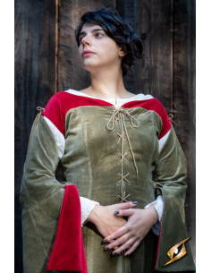 Queen Isobel medieval dress, green color 2