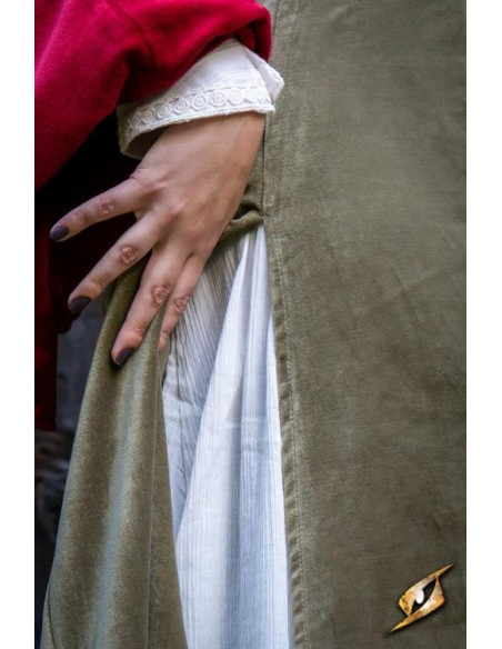 Queen Isobel medieval dress, green color