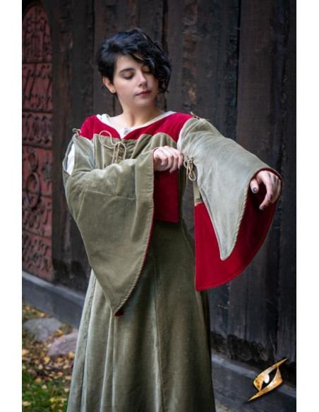 Queen Isobel medieval dress, green color