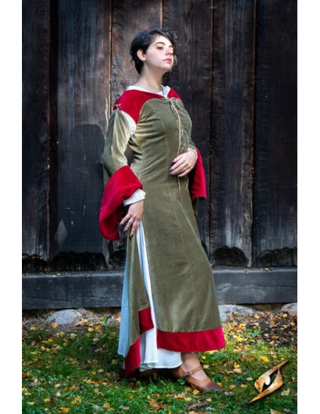 Queen Isobel medieval dress, green color