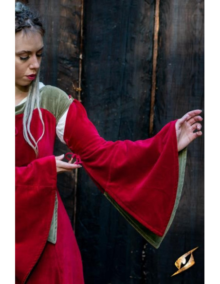 Queen Isobel medieval dress, red color