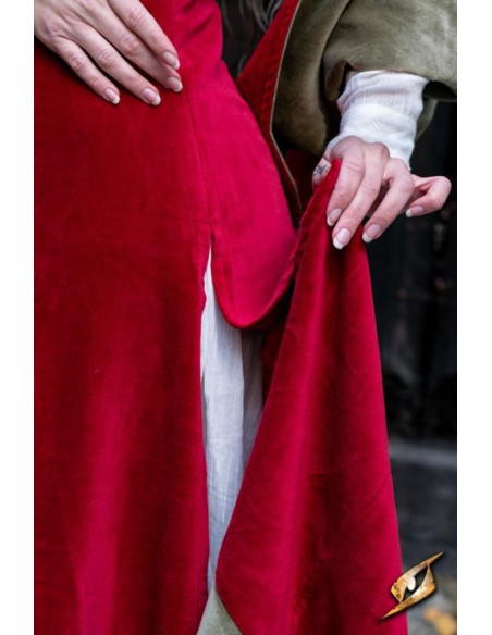 Queen Isobel medieval dress, red color