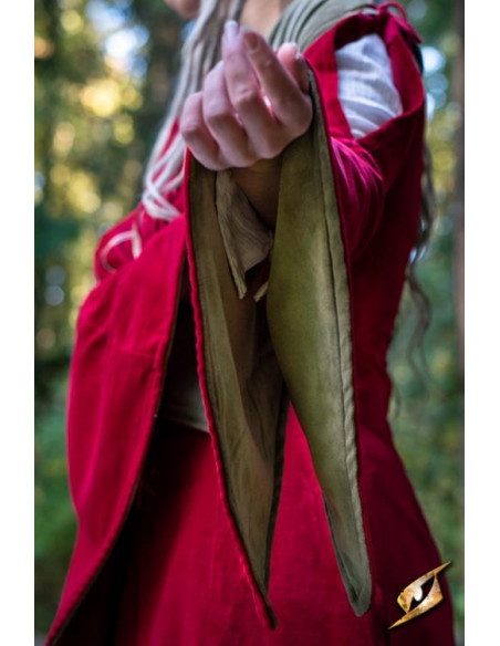 Queen Isobel medieval dress, red color