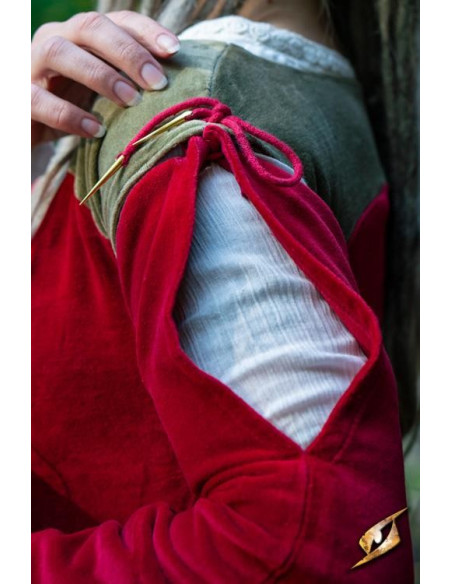 Queen Isobel medieval dress, red color