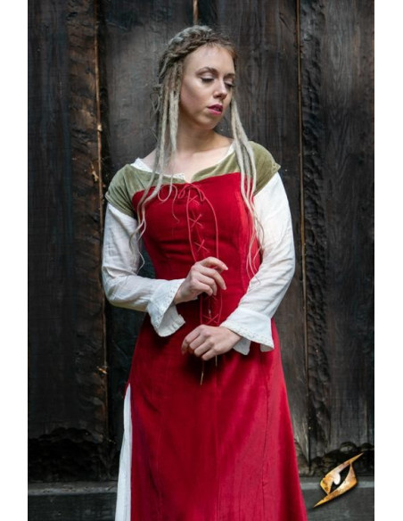 Queen Isobel medieval dress, red color