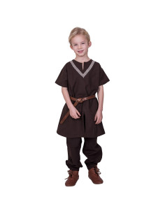 Medieval tunic Ailrik child, brown color