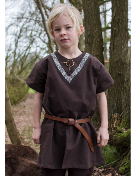 Medieval tunic Ailrik child, brown color
