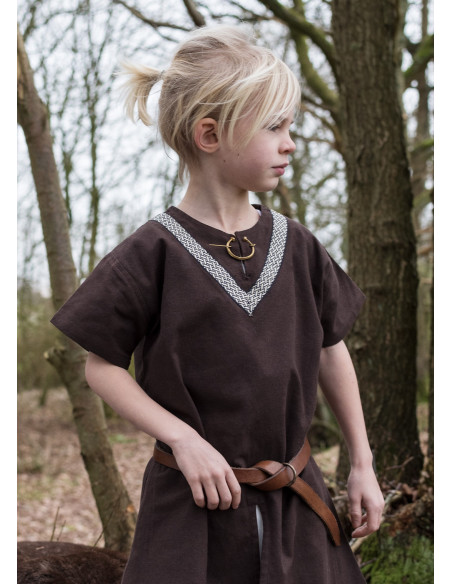 Medieval tunic Ailrik child, brown color