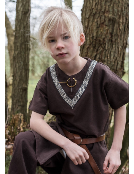Medieval tunic Ailrik child, brown color
