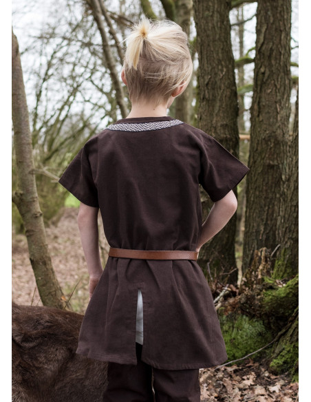 Medieval tunic Ailrik child, brown color