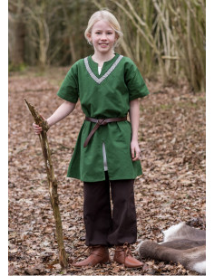 Medieval tunic Ailrik child, green color 2