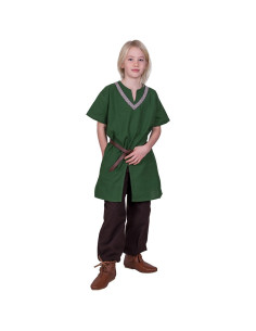 Medieval tunic Ailrik child, green color