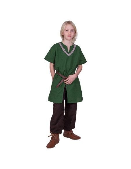Medieval tunic Ailrik child, green color Medieval tunic Ailrik child, green color