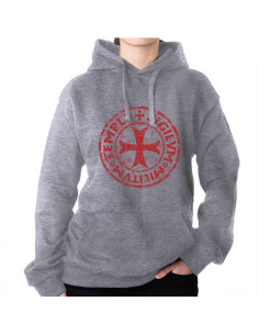 Gray sweatshirt legend of the Knights Templar with Hood 2