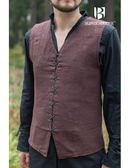 Medieval peasant vest Maron, Brown color Medieval peasant vest Maron, Brown color