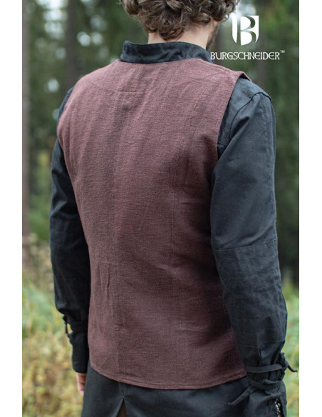 Medieval peasant vest Maron, Brown color Medieval peasant vest Maron, Brown color