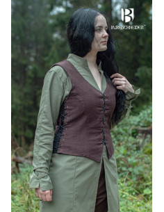 Marian medieval peasant vest, brown color