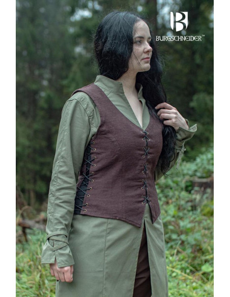 Marian medieval peasant vest, brown...