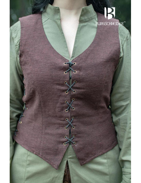 Marian medieval peasant vest, brown...