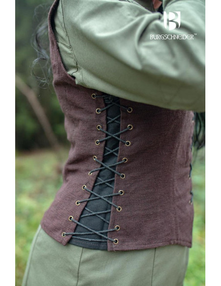 Marian medieval peasant vest, brown...