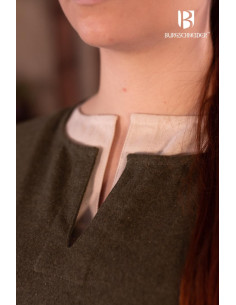 Svenja women's short medieval tunic, olive green color 2