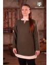 Svenja women's short medieval tunic, olive green color