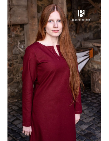 Medieval tunic long sleeves Feme, red...