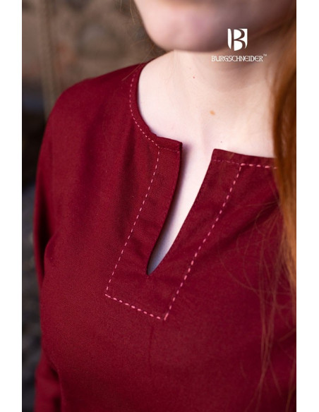 Medieval tunic long sleeves Feme, red...