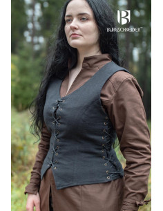 Marian medieval peasant vest, black color