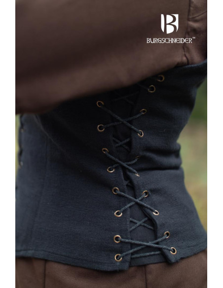 Marian medieval peasant vest, black...